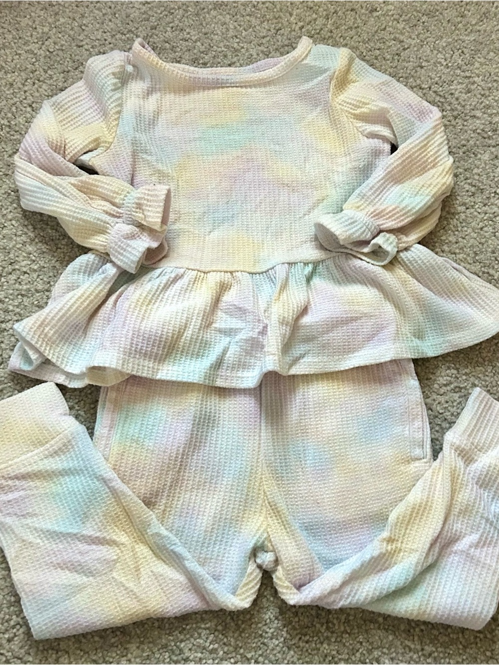 Cat & Jack White Waffle-Knit Girls Thermal Top 2T